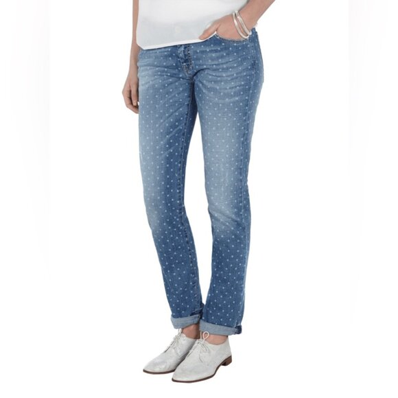 MaxMara Denim - Max Mara Weekend Boyfriend Fit Polka Dot Straight Leg Jeans